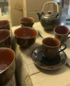 古瓷堂日本回流瓷器 日本回流青藍窯茶具飯碗 日式復古陶瓷碗 手工藍釉工藝 直徑11cm 茶道美學 居家餐具 客製化禮品
