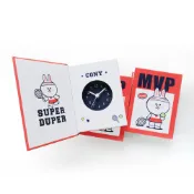 【全聯線上購】【CarryPlus】LINE FRIENDS 書本桌鐘時鐘-年度VIP 網球兔兔 (無鬧鐘)(LINE FRIENDS官方授權)