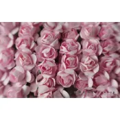 ５號雜貨屋＊(現貨 07~粉紅色)迷你玫瑰花 紙花 1束12朵20元 娃娃配件 DIY娃屋 芭比迪士尼兵人各類娃皆可使用