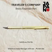 TRAVELER'S COMPANY 黃銅鋼筆 純黃銅 F尖 附黑色卡式墨水 隨身尺寸 日本