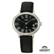 ORIENT 東方錶 LADY ROSE系列橢圓皮帶女錶-黑色/36mm