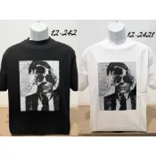 高雄凡賽斯歐洲精品 KARL LAGERFELD 卡爾拉格斐 胸前破碎西裝男子圖像 黑色 白色 短T/T-SHIRT