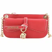 LOVE MOSCHINO 繫帶吊飾可拆鍊帶斜背包(紅色)