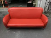 東鼎二手家具 全新品 小丸子系列三人座 紅色皮革沙發*客廳沙發*皮沙發*洽談沙發*辦公沙發*沙發椅*3人座*套房沙發