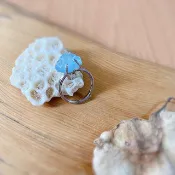 海水藍寶原礦戒指