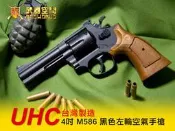 〈傻瓜二館〉UHC 台灣製造 4吋 M586 黑色左輪空氣手槍-UHCA933B