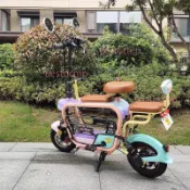 新款親子電動車折疊迷你小型女士學生代步車可帶寵物遛狗狗電車（廠家直發 咨詢運）