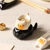 洛陽牡丹 可愛小貓咪陶瓷蘸料碟手繪釉下彩家用小味碟調味碟醬油碟