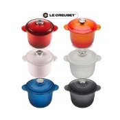 (店+)【Le Creuset】法國 LE CREUSET 窈窕鍋 鑄鐵鍋 鋼頭 煮飯鍋 燉飯鍋 湯鍋   米飯鍋 18cm（含內鍋蓋）