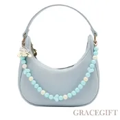 【Grace Gift】小魔女DoReMi聯名-咪咪魔法球新月型腋下包 淺藍