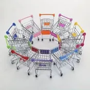 台灣現貨迷你購物車，超市手推車  迷你超市的裝飾品，迷你購物車手推車 兒童玩具迷你小推車