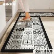 台灣出貨 可客製 花磚 日式 廚房地墊 矽藻土吸水吸油 大尺寸 速幹止滑 軟式矽藻土地墊 長條型防滑脚踏墊 珪藻土軟地墊