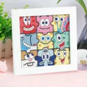 海綿派大星鑽石畫diy手工製作兒童卡通鑽石畫閨蜜生日禮物 鑽石貼畫 手工鑽石畫 鑽石畫 墻壁貼畫 鑽石貼 數字油畫
