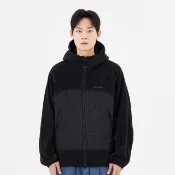 【Mark Gonzales】男女同款 刺繡 MG LOGO 刷毛連帽外套-黑色