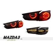 超級團隊S.T.G 馬3 MAZDA3 15 16 17 18 年 5門 5D 燻黑 四圓款 小燈 流光方向燈 尾燈