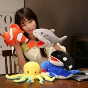 全球選品1館 生活百貨 海洋鯊魚手偶玩具小丑魚手套玩偶可張嘴寶寶早教親子互動表演道具