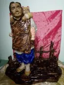石灣陶換現金-國寶大師羅育民作品 婆孫親