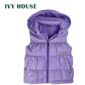 IVY HOUSE常春藤 脫卸式連帽羽絨背心外套  561806( 大) (120CM~150CM)