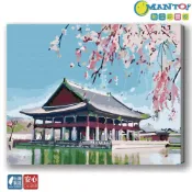 (店+)【Manto】櫻見景福宮-台灣製DIY數字油畫|超取專用大小