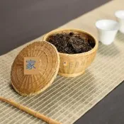 滿299. 山山竹木竹編茶倉普洱茶葉筒禮盒置物收納筐儲存籃子竹簍旅行可攜式