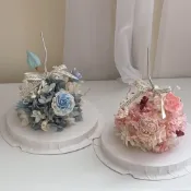 (店+)Floraflower 永生繡球花蛋糕 (不可食用)-〖生日禮物〗永生花 乾燥花 情人節禮物 母親節禮物 新品熱款 精美