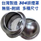 台灣製造~304不鏽鋼圓形通風罩附蟲網 排氣罩 不鏽鋼【排煙罩】 白鐵排風罩  魚眼罩   4~6“  無唇 附發票