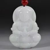 銀聯網日用品生活館 正品a貨翡翠觀音吊墜男款 玉觀音菩薩吊墜男士玉佩玉牌吊墜玉項鏈1入