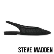 STEVE MADDEN-水鑽網紗尖頭後繫帶平底鞋SONNET-黑色