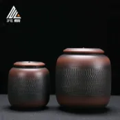 全球選品1館 生活百貨 兆麟陶瓷茶葉罐密封儲物大小號一斤裝罐子紫砂陶茶具茶道家用茶倉