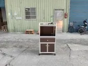 【安鑫】銀管2.0尺有抽屜置物櫃【花格/黑桃/布面/剛果】電器櫃收納架電器架三層櫃廚房收納櫃碗盤櫃鋁櫃【A1297】