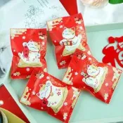 7*10cm▪新年福氣招財貓雪Q餅牛軋餅包裝袋(約95~100入/包)/原創食品級封袋