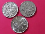 南非錢幣 20分 鎳 海神花 Protea 南非國徽 南非早期錢幣 1985 1986 1989