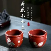 喜挖2店 宜興紫砂大紅袍迷你桌面精品小蘭花盆無孔多肉泥繪圓口碗蓮水培盆