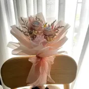 (店+)芙蘿菈花園｜乾燥花束｜索拉玫瑰花束-棉花糖花園(附開窗提袋)