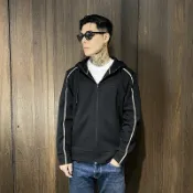 美國百分百【全新真品】HUGO BOSS 連帽外套 萊卡 棉質 男款 logo 夾克 DI49