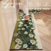 【喃语家居】客製 油畫風 花朵 廚房地墊 吸水 速乾 防滑 耐髒 長條長型 脚踏墊 矽藻土地墊 珪藻土軟地墊