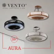 采藝燈飾｜芬朵 VENTO 56吋 AURA系列 銀河鉻 胡桃木 太空黑 玻璃工業風 燈飾燈具 精品吊扇 遙控吊扇