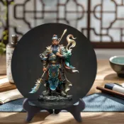 🙏🏻已開光過爐🙏🏻關公擺件 關聖帝君 關公鵰像圓盤擺件中堂茶室桌面櫃面結緣裝飾擺件旺宅招財祈福擺件