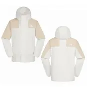 【The North Face】北臉 外套 男 運動連帽外套 防潑水 抗UV M MOUNTAIN WIND JACKET 米白 NF0A8DGDJN5