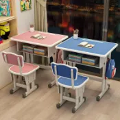 明熙精品屋 【可升降學習】課桌椅 學生書桌 寫字桌 學習桌 兒童書桌 成長桌椅 小學國中高中適用 人體工學設計 穩固耐用 簡約北歐風
