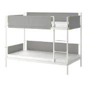 【IKEA 宜家家居】VITVAL 上下舖床框, 白色/淺灰色, 90x200 公分