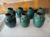 虧本處理七個石灣窯綠釉小花瓶，小插瓶，七十年代的老物件，每個都是純手工制作，沒有壹模壹樣的，做生意的或者個人喜