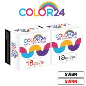 COLOR24 for EPSON 18mm 標籤色帶 黑字 紅字 相容副廠標籤帶 標籤貼LW-C410 LW-Z900