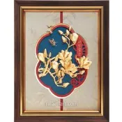 立體金箔畫(免運費)雅鑑鑫品 黄金畫 玉堂富貴 26X33CM 退伍送禮 喬遷新居 搬家客廳辦公室 新年禮物【華真藝廊】