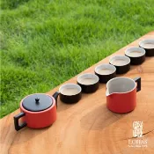 【金點設計獎】陸寶 龍啟壺茶組/九件式 陶瓷泡茶組