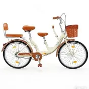 禾日優品 復古親子折疊自行車 自行車 親子車 腳踏車 單車 24吋 前鞍座 鋁合金輪框 預購15天