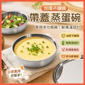 不鏽鋼和麵盆 蒸蛋碗 帶蓋蒸碗 雞蛋羹蒸盤 食品級蒸碗 燉盅 加厚調理盆 家用廚房 台灣出貨