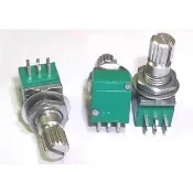 庫存不用等-【no】-（雙聯6腳） 音響/功放/密封電位器 B50K 柄長15MM 1個一拍（配螺母）{42}[567現