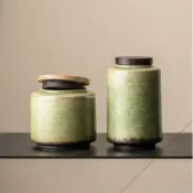 【桃園出貨】窯變複古茶葉罐 密封罐 陶瓷儲存罐 普洱收納罐 家用小茶倉 存茶儲物罐 迷你密封罐 陶瓷 玻璃密封罐 普洱 