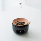 日式 陶瓷 烘茶器 粗陶 蠟燭 烤茶爐 烤茶 勺 加熱 茶葉 提香碗 香薰 爐 茶具 茶道 品茗 茶席必備